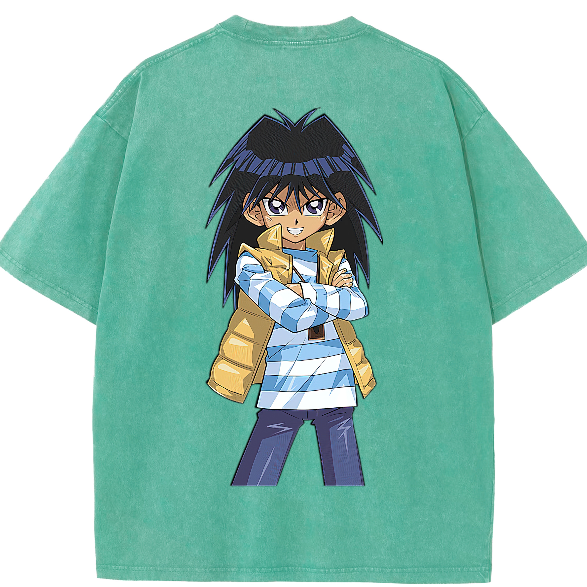 （画像用） 遊☆戯☆王 Yu-Gi-Oh! 綿100% ヴィンテージ風 半袖Tシャツ（背面プリント）